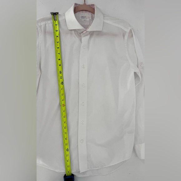 Lorenzo Uomo Solid Roll Up Sleeve Trim Fit Dress Shirt - Picture 8 of 12